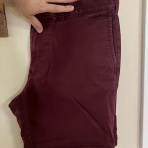 J. Crew Red Flat Front Shorts Casual Cotton